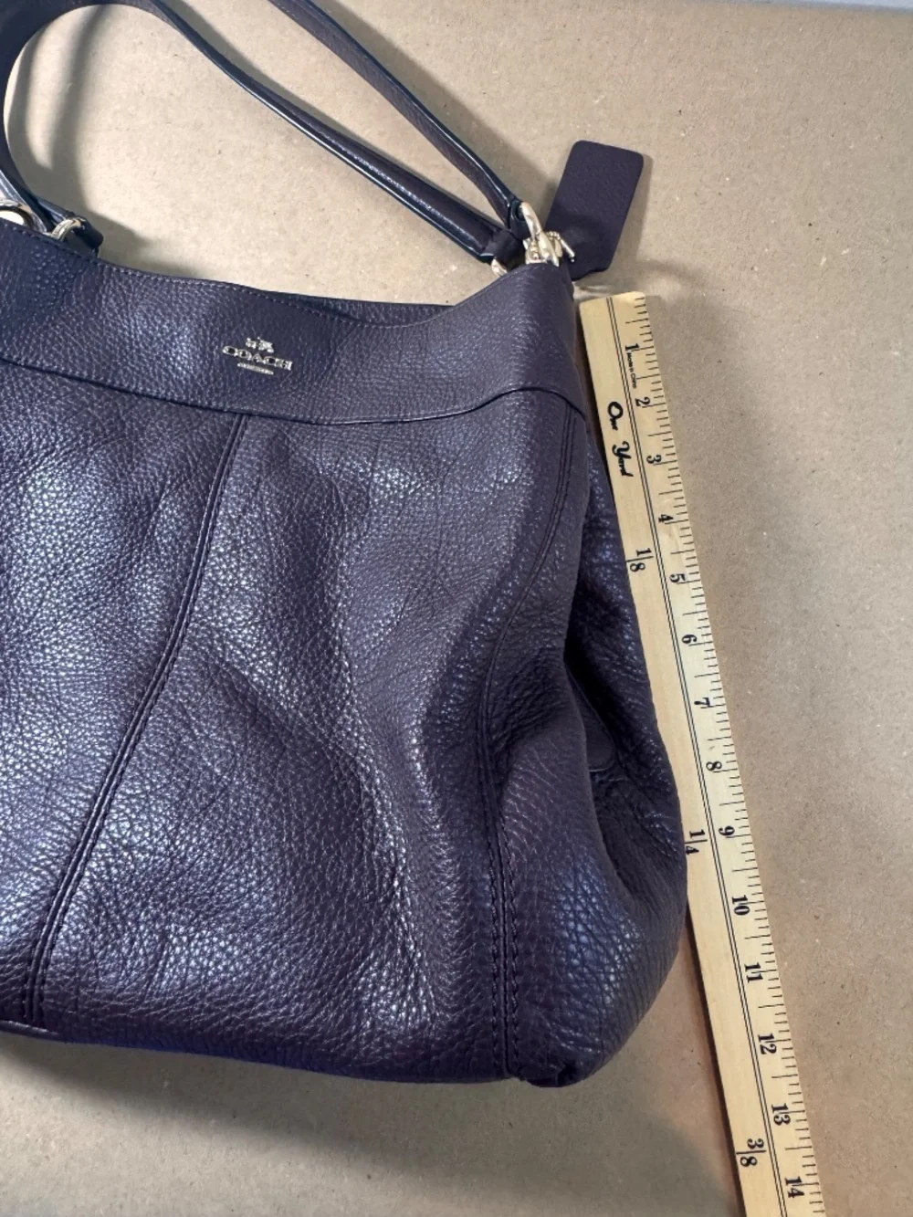 Coach Lexy Pebbled Leather Shoulder Bag Brown F57545